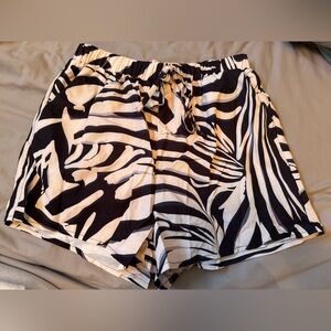 Double Lined Zebra Print Shorts